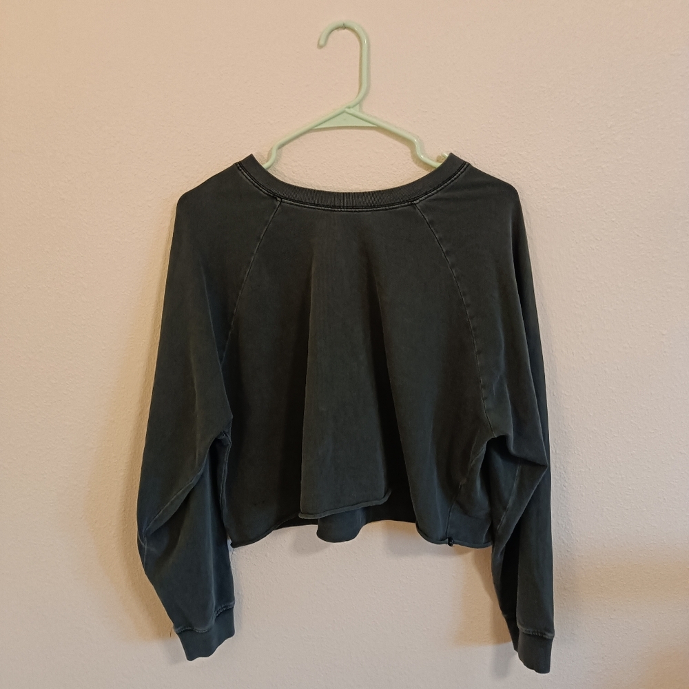 Double Zero Grey Cropped Sweatshirt